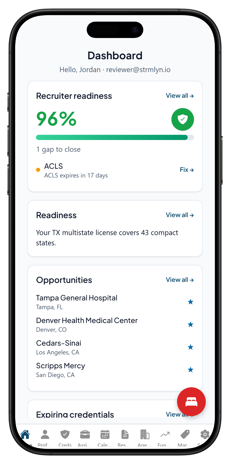 App screen